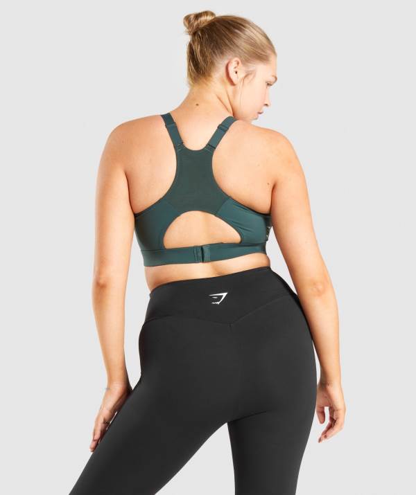 Damske Športové Podprsenky Gymshark Racer Back Tmavo Zelene | EZ8253910